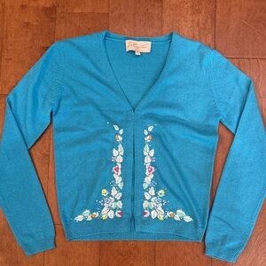 Vintage Y2K La coquette floral beaded cardigan